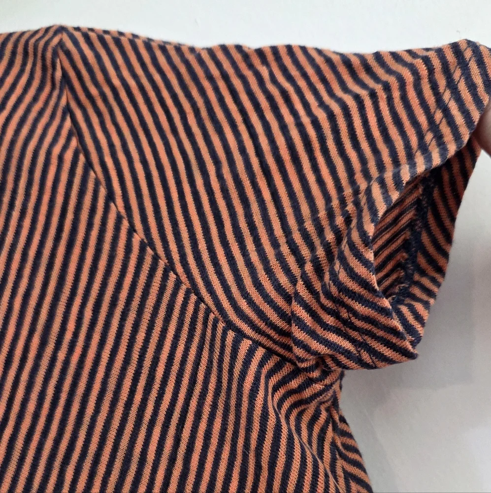 Women's Brooks Brothers Terracotta Orange & Navy Blue T Shirt, Size S - Picture 9 of 14
